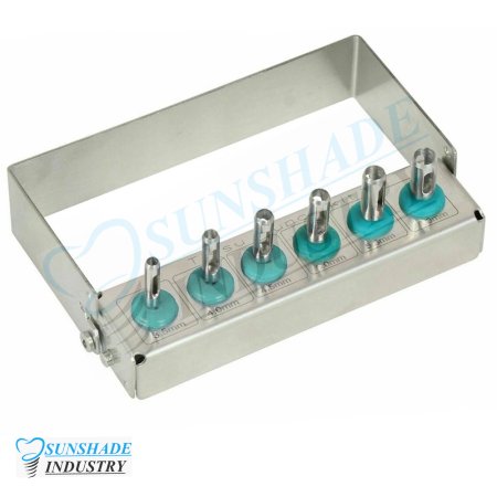 6 Pcs Dental Implant Tissue Punch Kit set Surgical Surgery With Box Holder